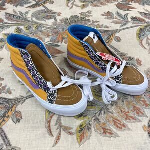 NEW Vans Sk-8 Hi Reissue Gold Brown Purple Sneakers US Women 8 / Men 6.5